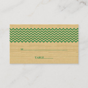 Placement Carte de Mariage Green Rustic Chevron