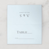 Placement Carte de Mariage Icy Blue moderne pliée (Extérieur déplié)