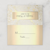 Placement Carte de Mariage ivoire et or (Extérieur déplié)