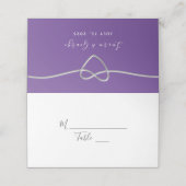 Placement Carte de Mariage minimaliste violet (Extérieur déplié)