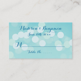 Placement Carte de Mariage moderne Aqua Blue