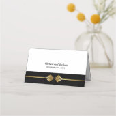 Placement Carte de Mariage moderne Classy Black Gold (Dos)