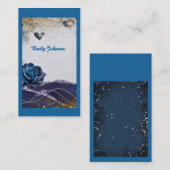 Placement Carte de mariage Navy Argent Or (Devant / Derrière)