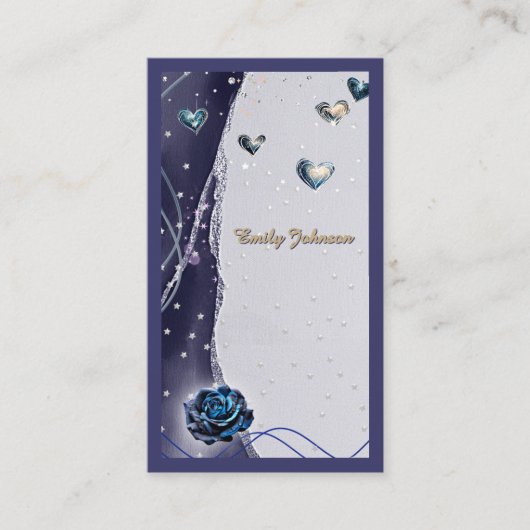 Placement Carte de mariage Navy Argent Or (Devant)