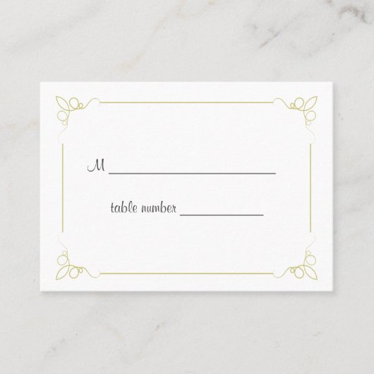 Placement Carte de Mariage Olive Green Art Déco (Devant)