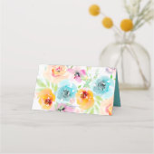Placement Carte de mariage PixDezines aquarelle florale de p (Dos)