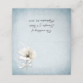 Placement Carte de Mariage pliée aux fleurs bleues et blanch (Extérieur déplié)