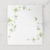 Placement Carte de Mariage pliée Blue Floral Vines (Extérieur déplié)
