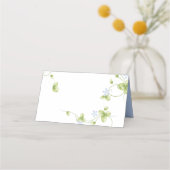 Placement Carte de Mariage pliée Blue Floral Vines (Dos)