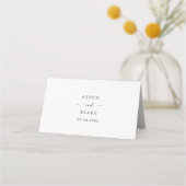 Placement Carte de Mariage pliée de script moderne (Dos)
