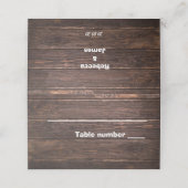 Placement Carte de Mariage pliée en bois rustique unique (Extérieur déplié)