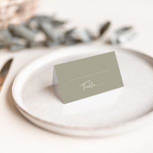 Placement Carte de Mariage pliée gris simple