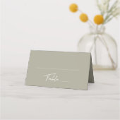 Placement Carte de Mariage pliée gris simple (Devant)