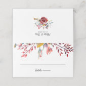 Placement Carte de Mariage pliée rose vif (Extérieur déplié)