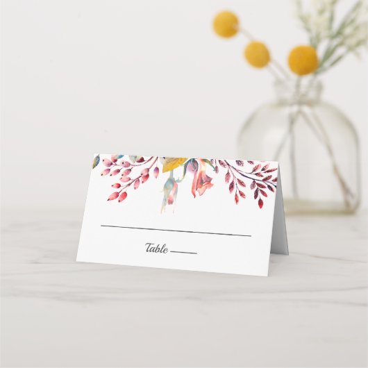 Placement Carte de Mariage pliée rose vif (Devant)