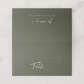 Placement Carte de Mariage pliée simple gris foncé (Extérieur déplié)