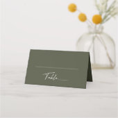 Placement Carte de Mariage pliée simple gris foncé (Devant)