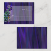 Placement Carte de Mariage Purple Satin et Peacocok (Devant / Derrière)