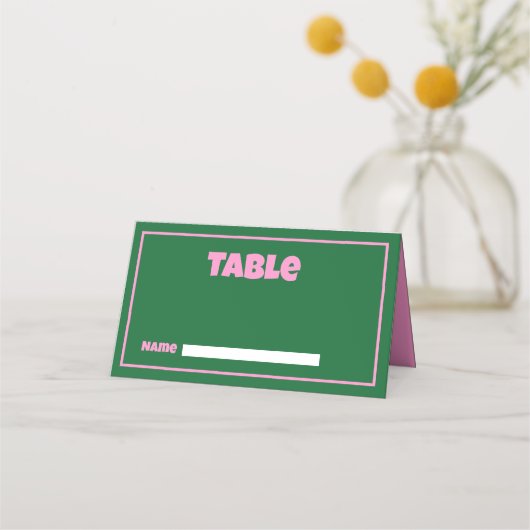 Placement Carte de Mariage Retro Pink (Devant)