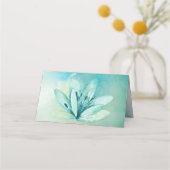 Placement Carte de Mariage Romantique bleu/vert Floral (Dos)
