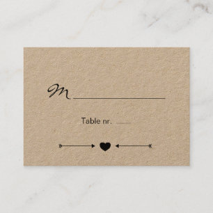 Placement Carte de Mariage romantique rustique