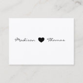 Placement Carte de Mariage romantique rustique (Dos)