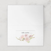Placement Carte de Mariage Rose Blush Magnolia Floral (Extérieur déplié)