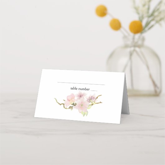Placement Carte de Mariage Rose Blush Magnolia Floral (Devant)