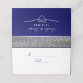 Placement Carte de Mariage Royal Blue (Extérieur déplié)