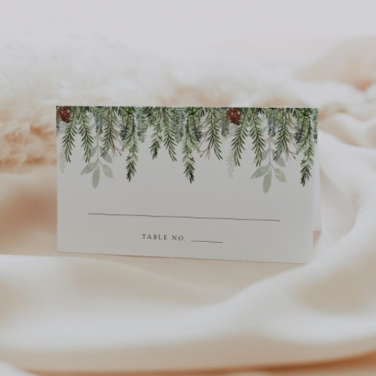 Placement Carte de Mariage Rustic Holiday Green