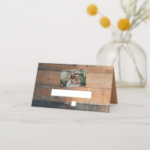 Placement Carte de Mariage Rustic Wood Photo