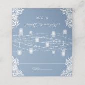 Placement Carte de Mariage Rustique Dusty Blue Lights (Extérieur déplié)