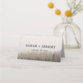 Placement Carte de Mariage Rustique Forest Misty Paysage (Dos)