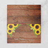 Placement Carte de Mariage Rustique Sunflower Fern (Extérieur déplié)