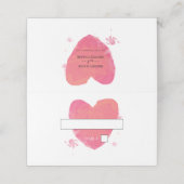 Placement Carte de Mariage Rustique Watercolor Heart (Extérieur déplié)