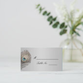 Placement Carte de Mariage Silver Elegance Peacock (Debout devant)