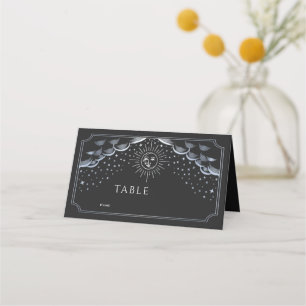 Placement Carte de mariage Tarot Soleil et Lune Argenté