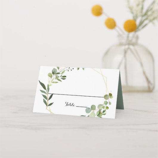 Placement Carte de Mariage Tropical Green Feuille (Devant)