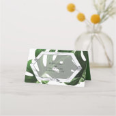 Placement Carte de Mariage Tropical Monstera Marble (Dos)
