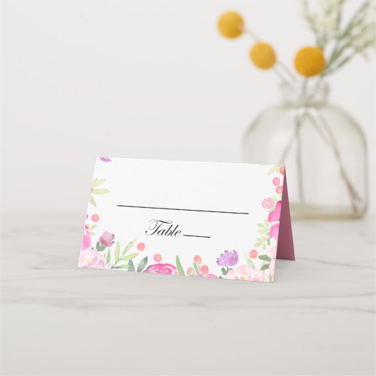 Placement Carte de Mariage unique romantique Floral (Devant)