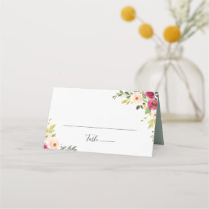 Placement Carte de Mariage vert rose vif