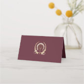 Placement Carte de nom Bourgogne Mariage Table Vintage (Dos)