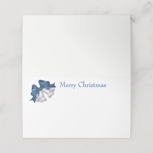 Placement Carte de nom - Cloches d'argent (Extérieur déplié)