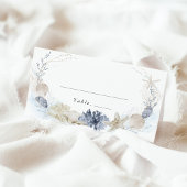 Placement Carte de nom de mariage de plage bleue côtière