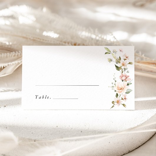 Placement Carte de nom de mariage floral rose pêche