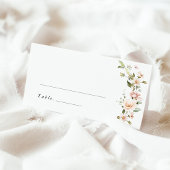 Placement Carte de nom de mariage floral rose pêche