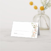 Placement Carte de nom de mariage floral rose pêche (Devant)
