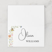 Placement Carte de nom de table de mariage aux fleurs sauvag (Extérieur déplié)