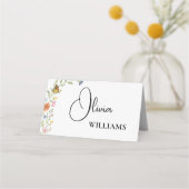 Placement Carte de nom de table de mariage aux fleurs sauvag (Devant)