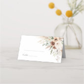 Placement Carte de nom de table de mariage floral avec herbe (Devant)